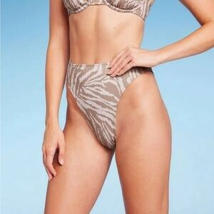 5/$25 Wild Fable Zebra Print High-Waisted Bikini Bottom EUC
